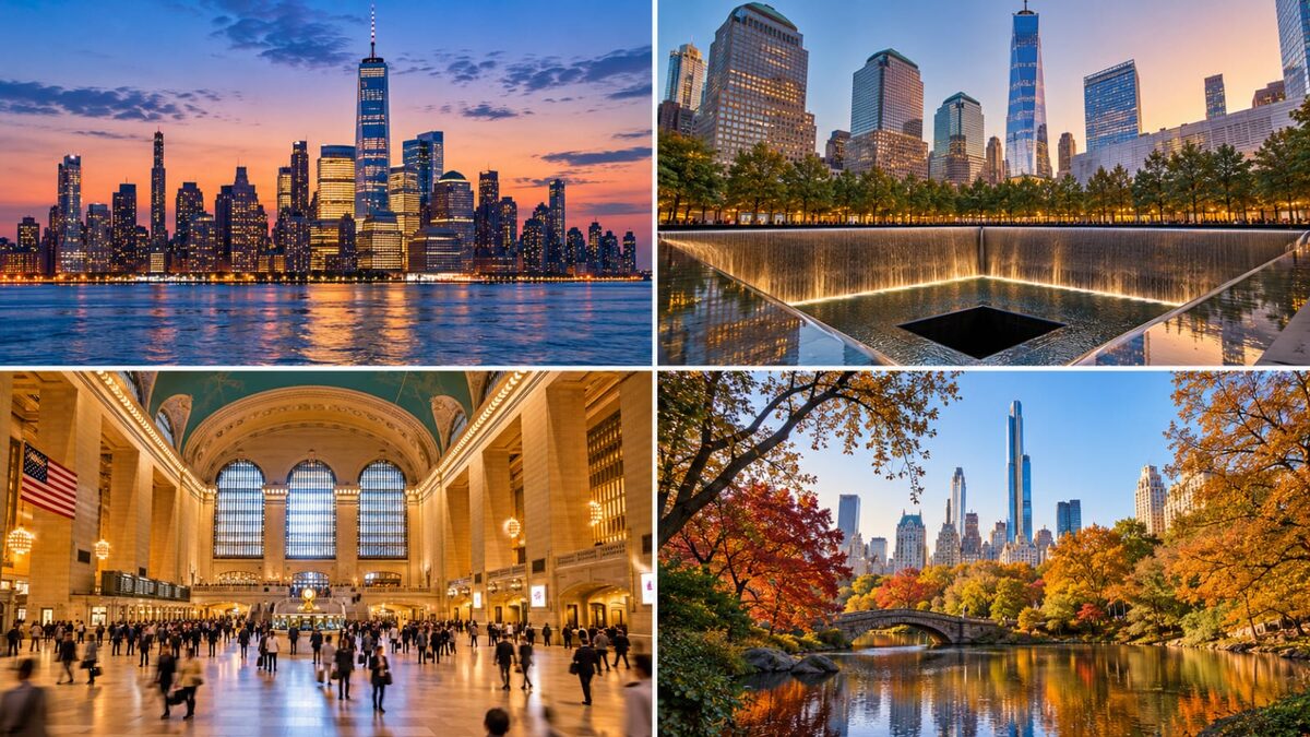 Skyline de Nueva York, el Memorial del 11-S, Grand Central y Central Park en otoño